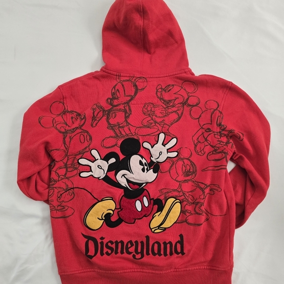 Mickey Mouse Disney World Red Full Zip Up Hoodie Sweatshirt - Picture 5 of 7